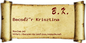 Becsár Krisztina névjegykártya
