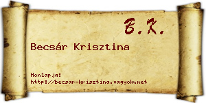 Becsár Krisztina névjegykártya