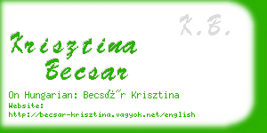 krisztina becsar business card